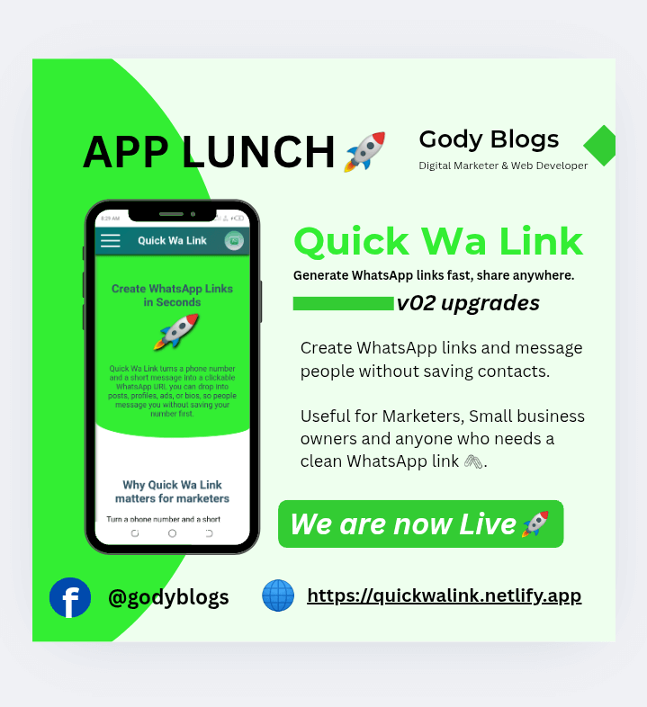 Quick Wa Link — WhatsApp chat link generator PWA